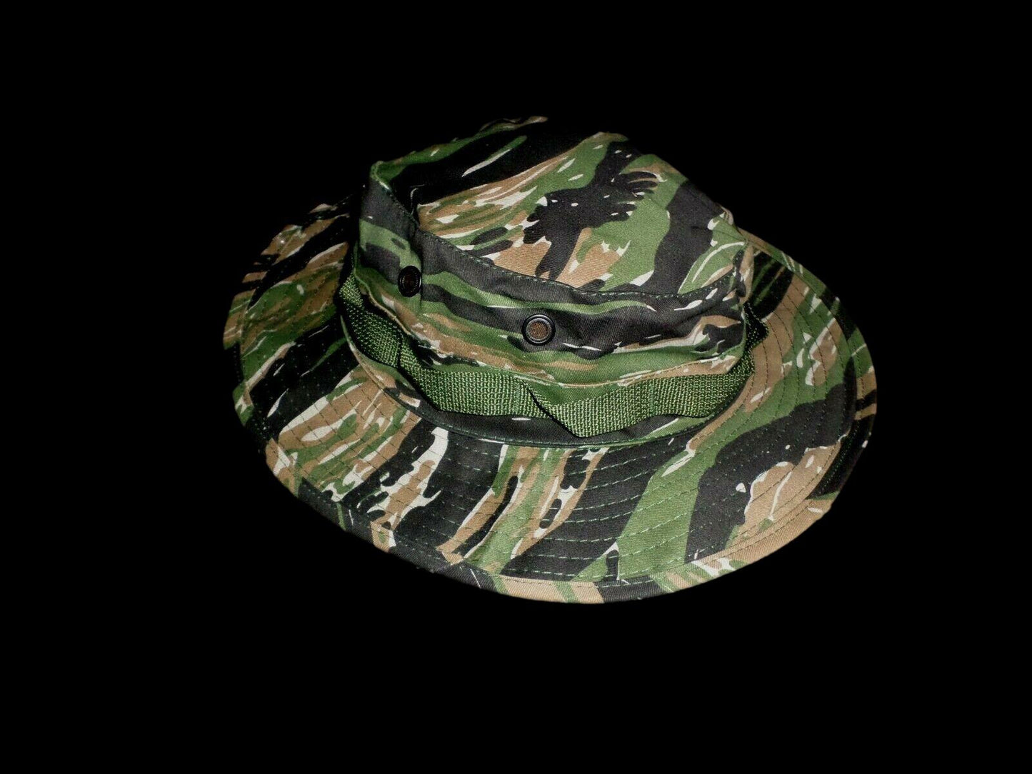 U.S MILITARY STYLE BOONIE HAT TIGER STRIPE CAMOUFLAGE VIETNAM REPRODUCTION 7 1/4