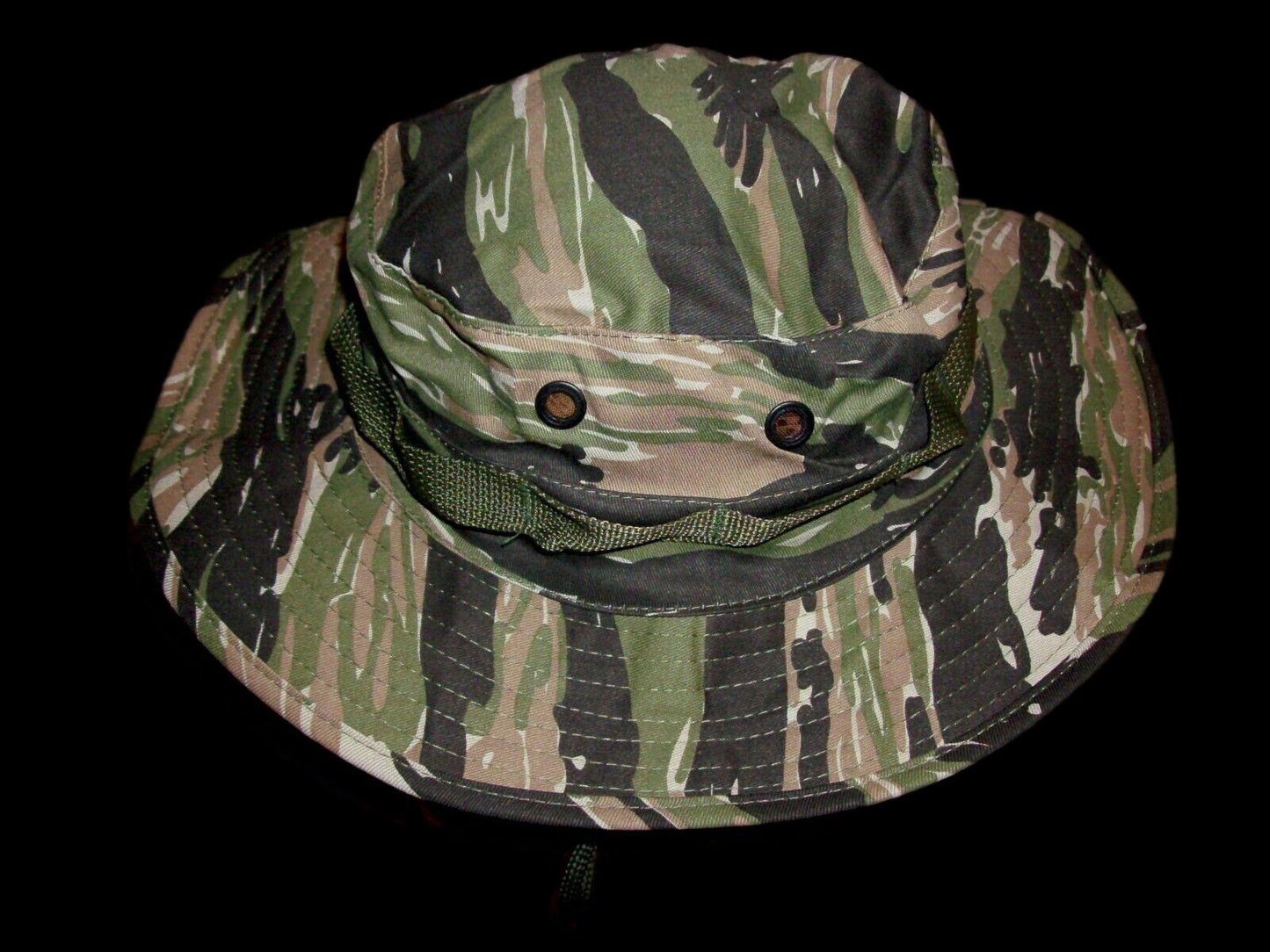 U.S MILITARY STYLE BOONIE HAT TIGER STRIPE CAMOUFLAGE VIETNAM REPRODUCTION 7 1/4