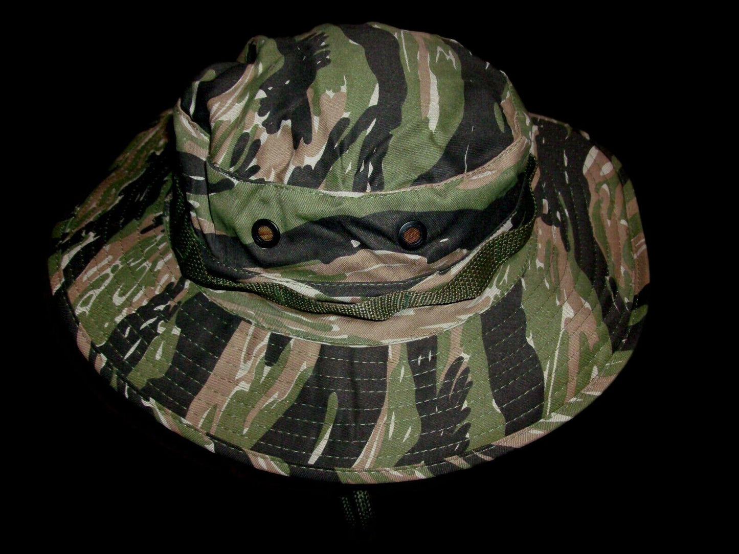 U.S MILITARY STYLE BOONIE HAT TIGER STRIPE CAMOUFLAGE VIETNAM REPRODUCTION 7 1/4