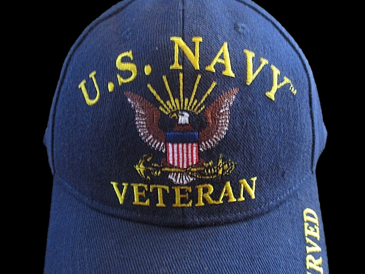 U.S NAVY VETERAN HAT BALLCAP OFFICIAL LICENSED NAVY PRODUCT PROUDLY SERVED