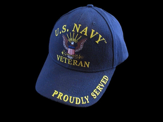 U.S NAVY VETERAN HAT BALLCAP OFFICIAL LICENSED NAVY PRODUCT PROUDLY SERVED