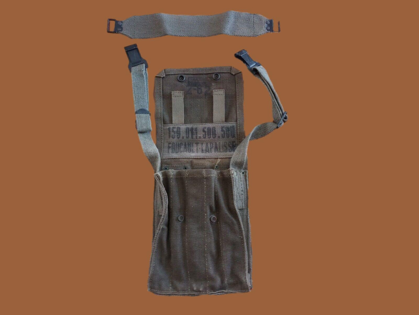 French military mat rifle magazine pouch 5 cell ammo shoulder bag genuine