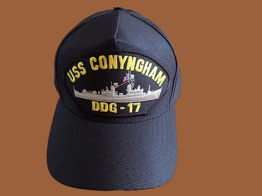 USS CONYNGHAM DDG-17 U.S NAVY SHIP HAT U.S MILITARY OFFICIAL BALL CAP U.S.A MADE