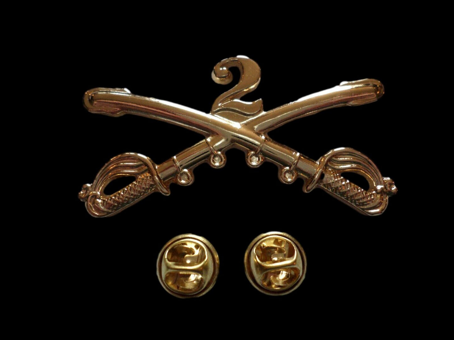 2nd CAVALRY SWORDS SABERS  MILITARY HAT PIN 2nd CAVALRY REGIMENT BADGE