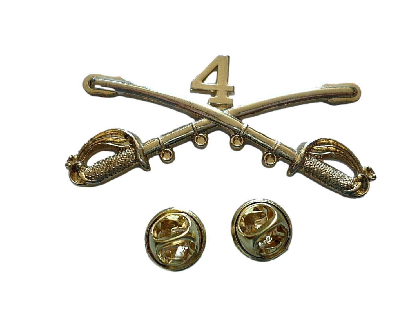 4th CAVALRY SWORDS SABERS  MILITARY HAT PIN  CAVALRY REGIMENT BADGE ROBERT E LEE