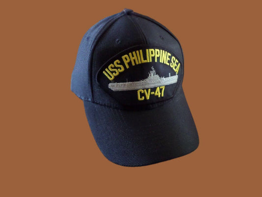 USS PHILIPPINE SEA CV-47 NAVY SHIP HAT U.S MILITARY OFFICIAL BALL CAP USA MADE