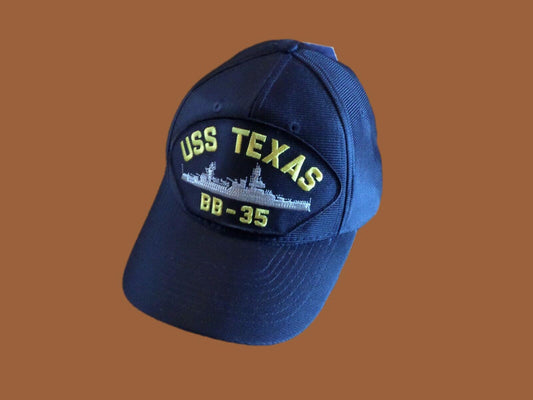 USS TEXAS BB-35 U.S NAVY SHIP MILITARY HAT OFFICIAL BALL CAP U.S.A MADE