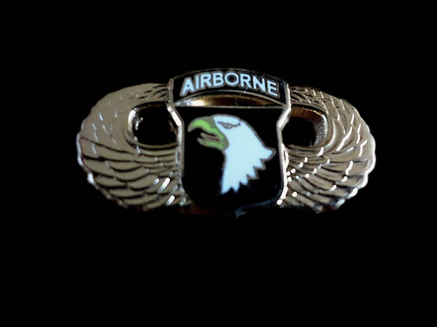 U.S MILITARY PIN ARMY 101st AIRBORNE JUMP WINGS HAT LAPEL PIN DOUBLE POST