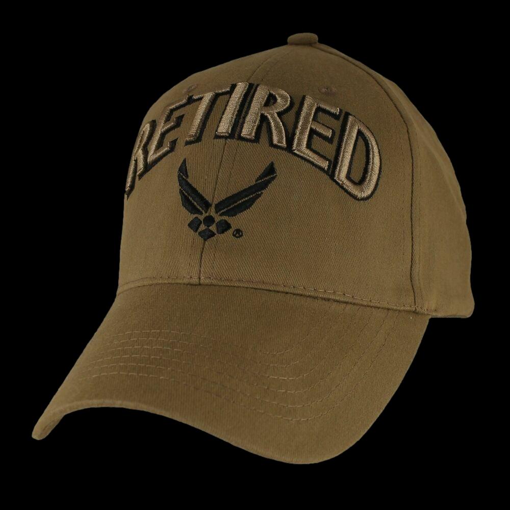 NEW U.S AIR FORCE RETIRED COYOTE BROWN HAT 3D EMBROIDERED  BALL CAP