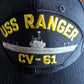 USS RANGER CV-61 NAVY SHIP HAT U.S MILITARY OFFICIAL BALL CAP U.S.A MADE