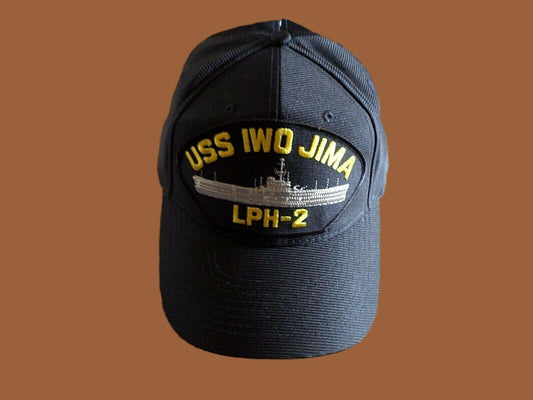 USS IWO JIMA LPH-2 NAVY SHIP HAT U.S MILITARY OFFICIAL BASEBALL CAP U.S.A MADE