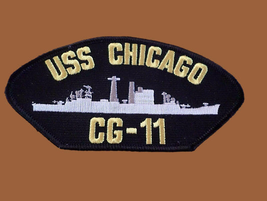 U.S NAVY SHIP HAT PATCH USS CHICAGO CG-11 SHIP PATCH USA MADE HEAT TRANSFER