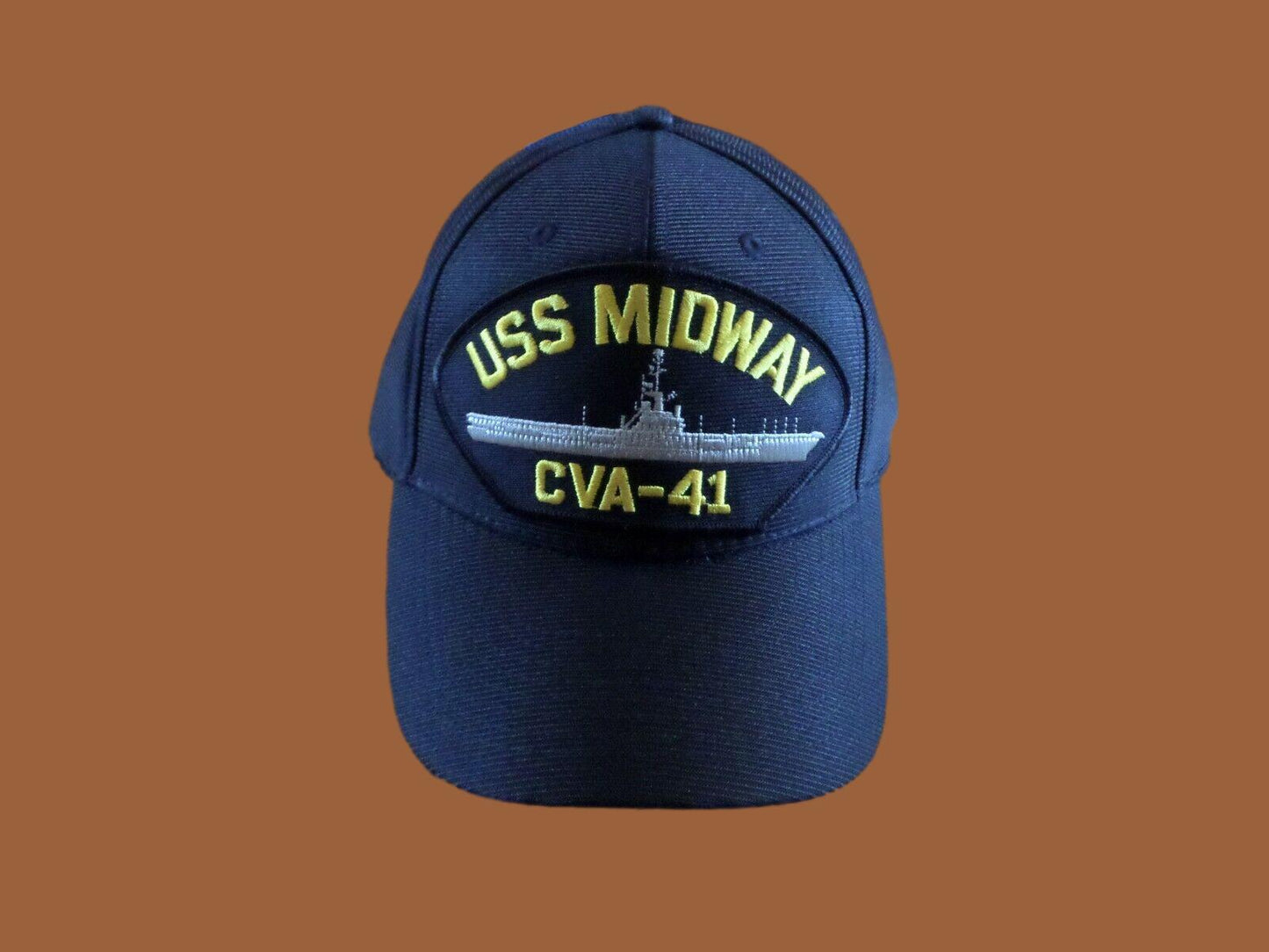 USS MIDWAY CVA-41 U.S NAVY SHIP HAT U.S MILITARY OFFICIAL BALL CAP U.S.A. MADE