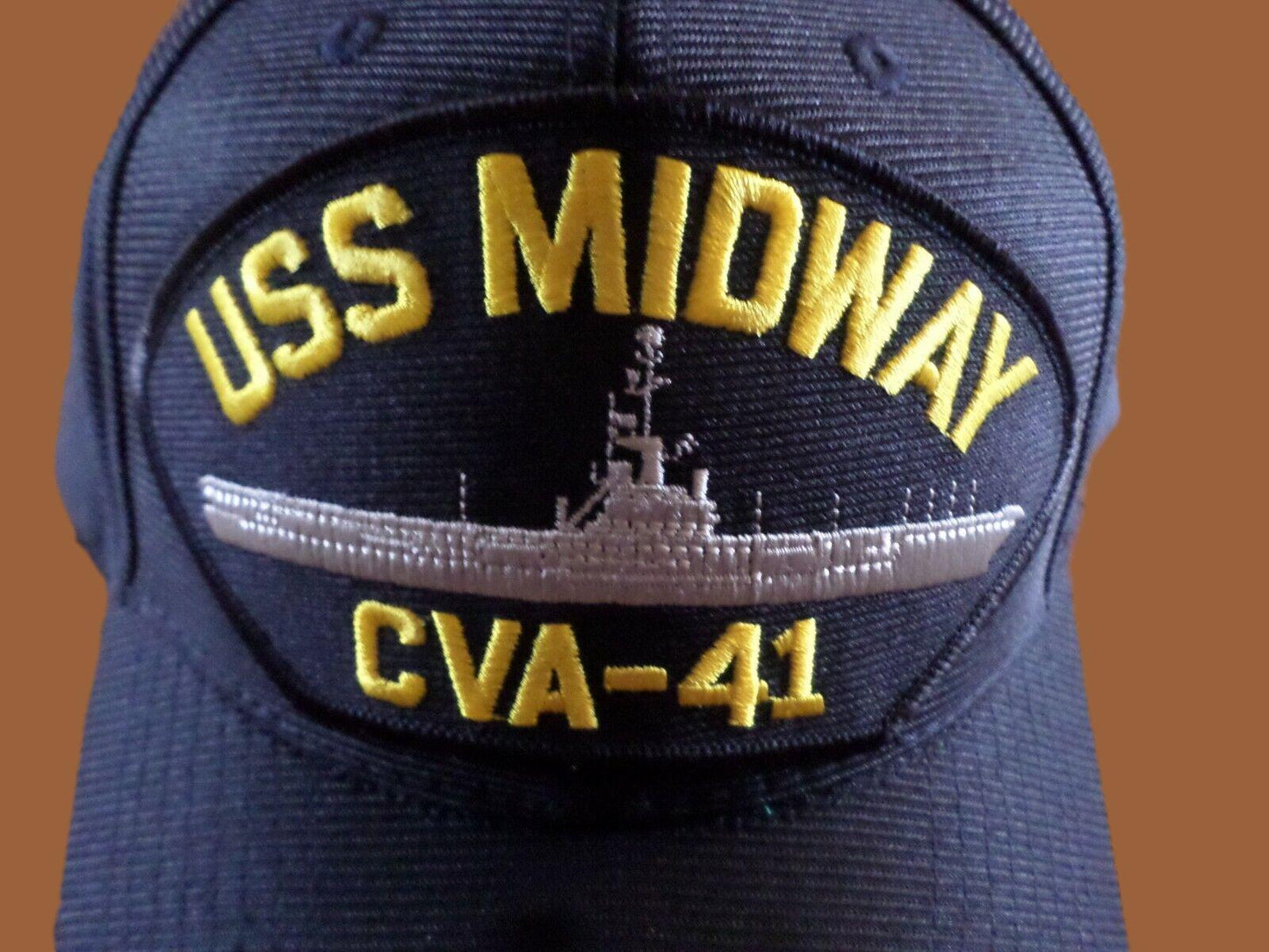 USS MIDWAY CVA-41 U.S NAVY SHIP HAT U.S MILITARY OFFICIAL BALL CAP U.S.A. MADE