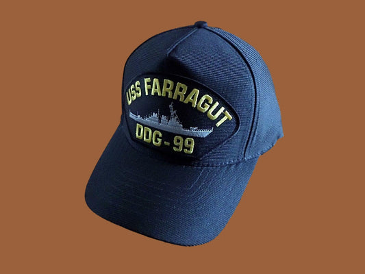 USS FARRAGUT DDG-99 NAVY SHIP HAT U.S MILITARY OFFICIAL BALL CAP U.S.A MADE