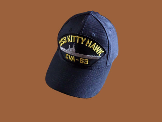 USS KITTY HAWK CVA-63 NAVY SHIP HAT U.S MILITARY OFFICIAL BALL CAP U.S.A MADE