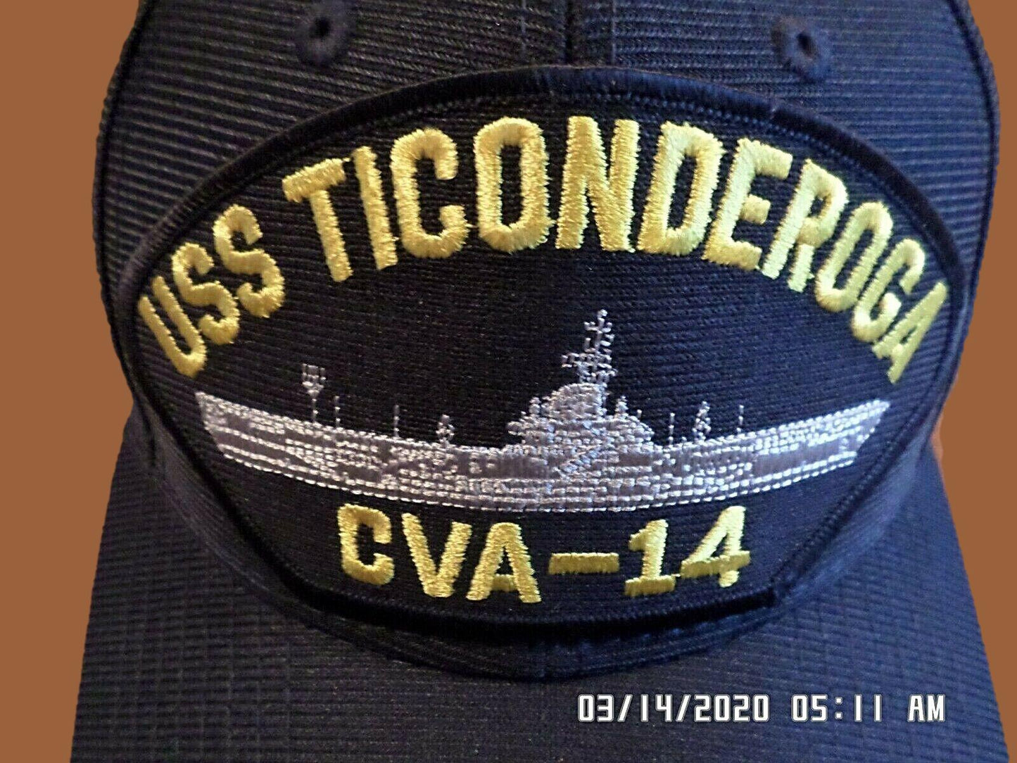 USS TICONDEROGA CVA-14 U.S NAVY SHIP HAT OFFICIAL U.S MILITARY BALL CAP USA MADE