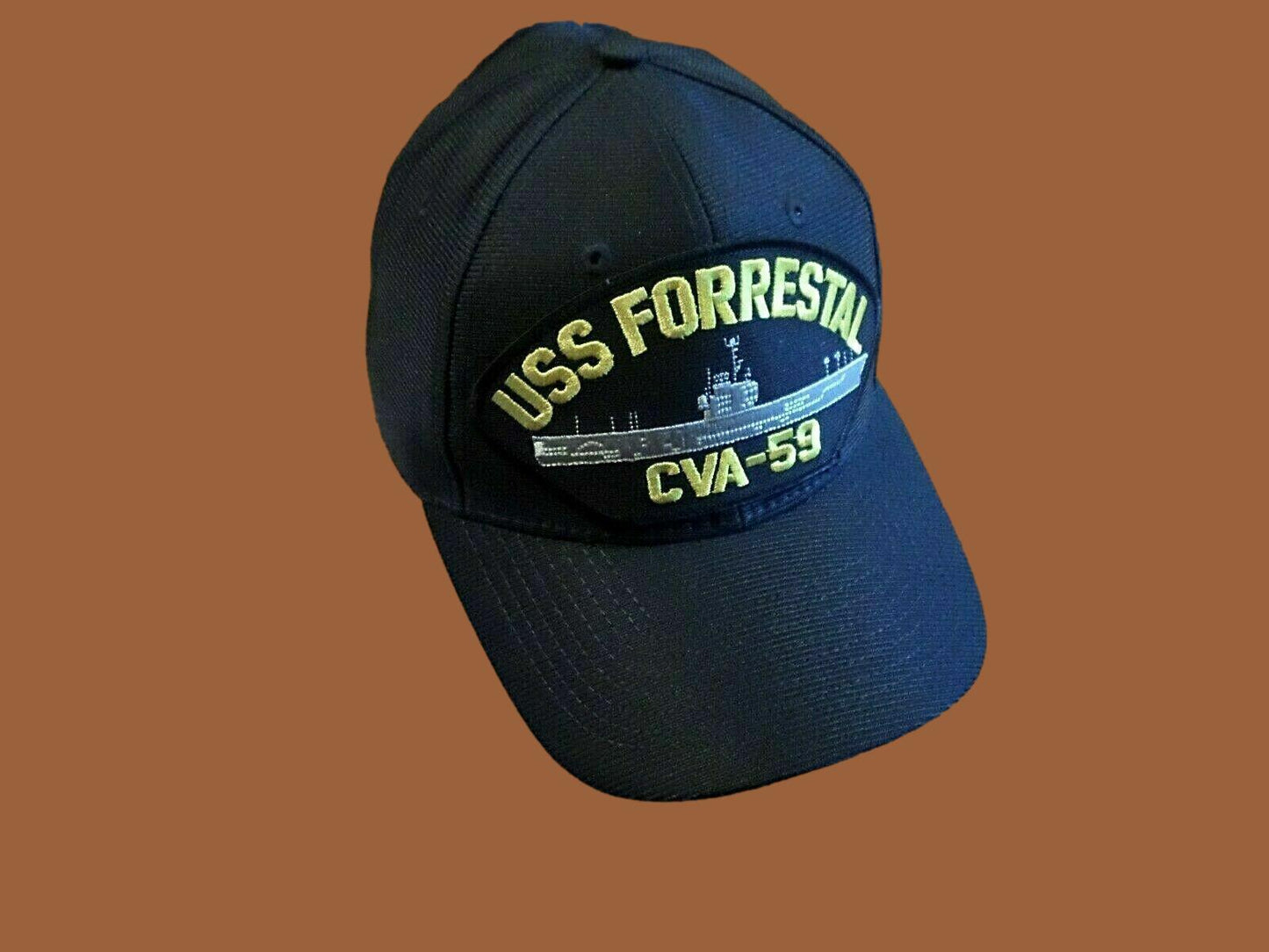 USS FORRESTAL CVA - 59 U.S NAVY SHIP HAT OFFICIAL MILITARY BALL CAP U.S.A MADE