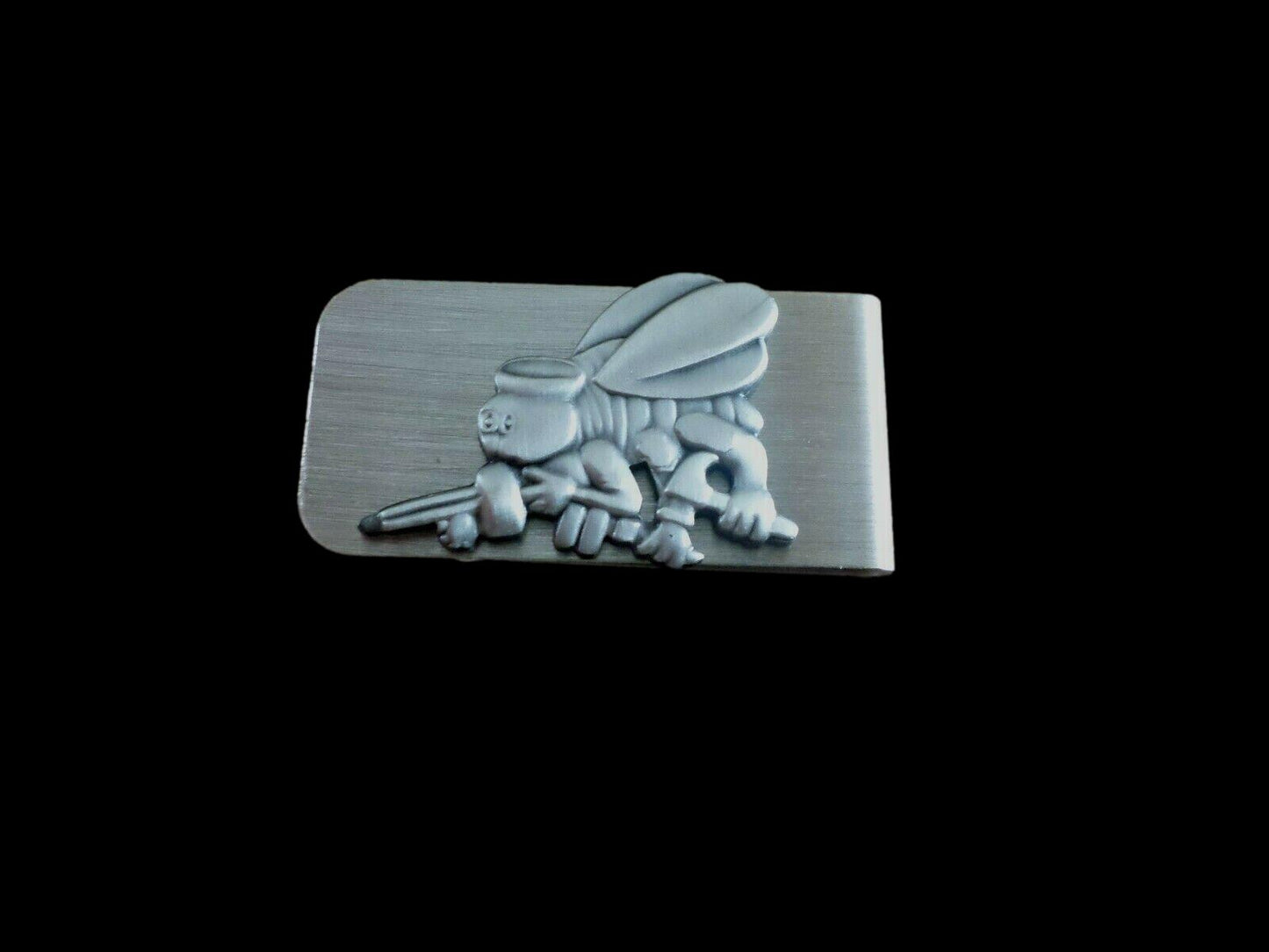 U.S MILITARY NAVY SEABEES METAL MONEY CLIP U.S.A MADE NEW IN BAGS