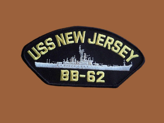 U.S NAVY SHIP HAT PATCH. USS NEW JERSEY BB-62 SHIP PATCH USA MADE HEAT TRANSFER