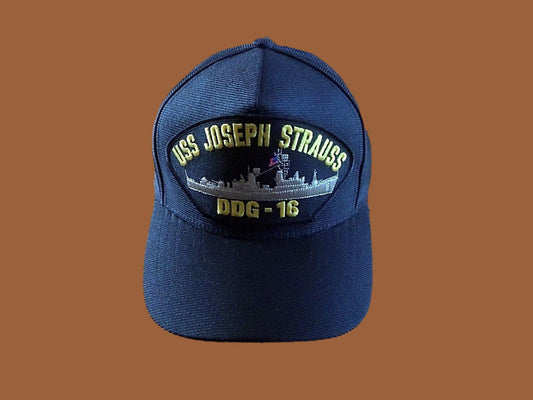 USS JOSEPH STRAUSS DDG-16 NAVY SHIP HAT U.S MILITARY OFFICIAL BALL CAP USA MADE