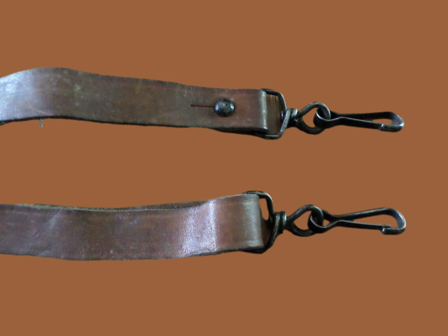 GENUINE FRENCH MILITARY MAT BROWN LEATHER RIFLE SLING ARMY MAS RIFLE 49 & 49/54