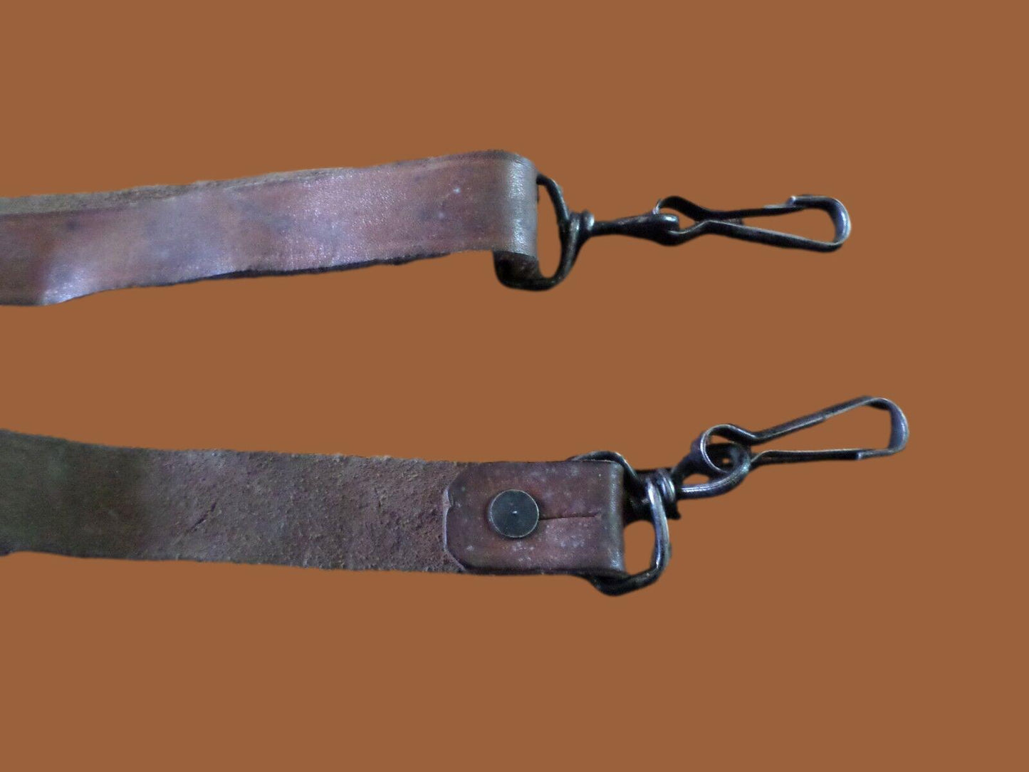 GENUINE FRENCH MILITARY MAT BROWN LEATHER RIFLE SLING ARMY MAS RIFLE 49 & 49/54