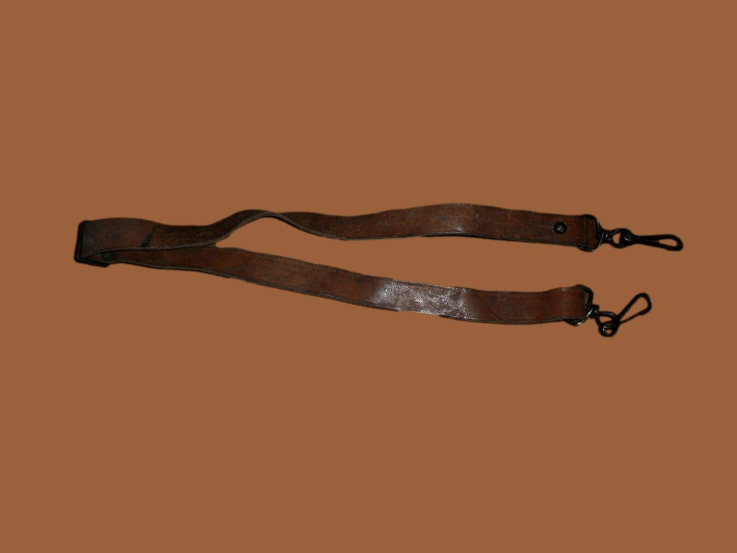 GENUINE FRENCH MILITARY MAT BROWN LEATHER RIFLE SLING ARMY MAS RIFLE 49 & 49/54