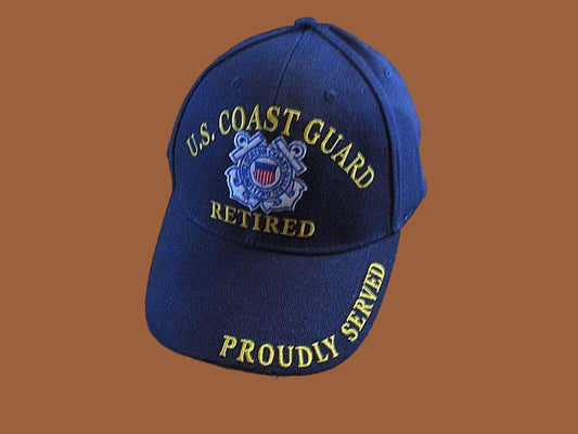 UNITED STATES COAST GUARD RETIRED HAT BALL CAP USCG PROUDLY SERVED