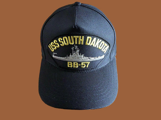 USS SOUTH DAKOTA BB-57 U.S NAVY SHIP HAT OFFICIAL U.S MILITARY BALL CAP USA MADE