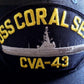 USS CORAL SEA CVA - 43 NAVY SHIP HAT U.S MILITARY OFFICIAL BALL CAP U.S.A MADE