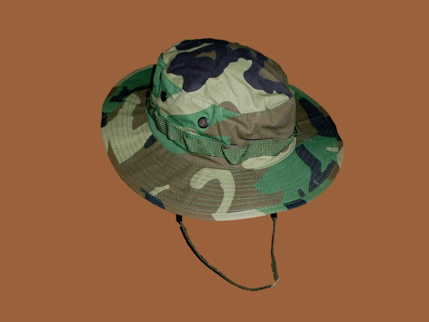 U.S Military Woodland Camouflage Boonie Hat Type II Sun Hot Weather U.S.A Made