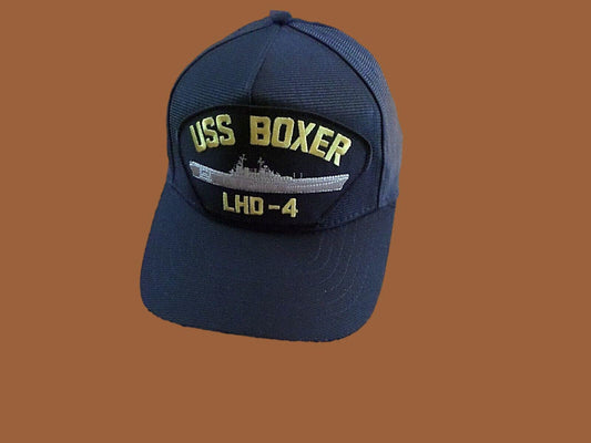 USS BOXER LHD-4 NAVY SHIP HAT U.S MILITARY OFFICIAL BALL CAP U.S.A MADE