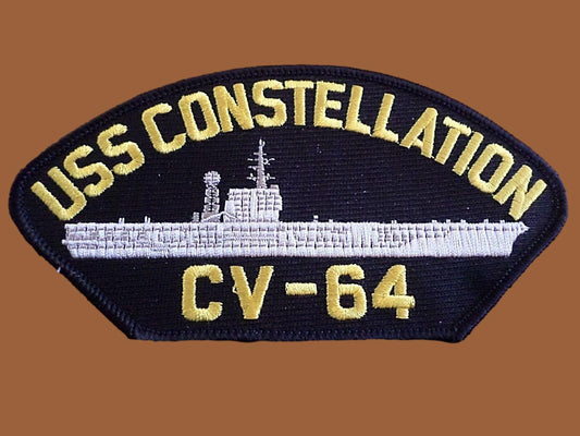 USS CONSTELLATION CV-64 U.S NAVY SHIP HAT PATCH CARRIER USA MADE HEAT TRANSFER