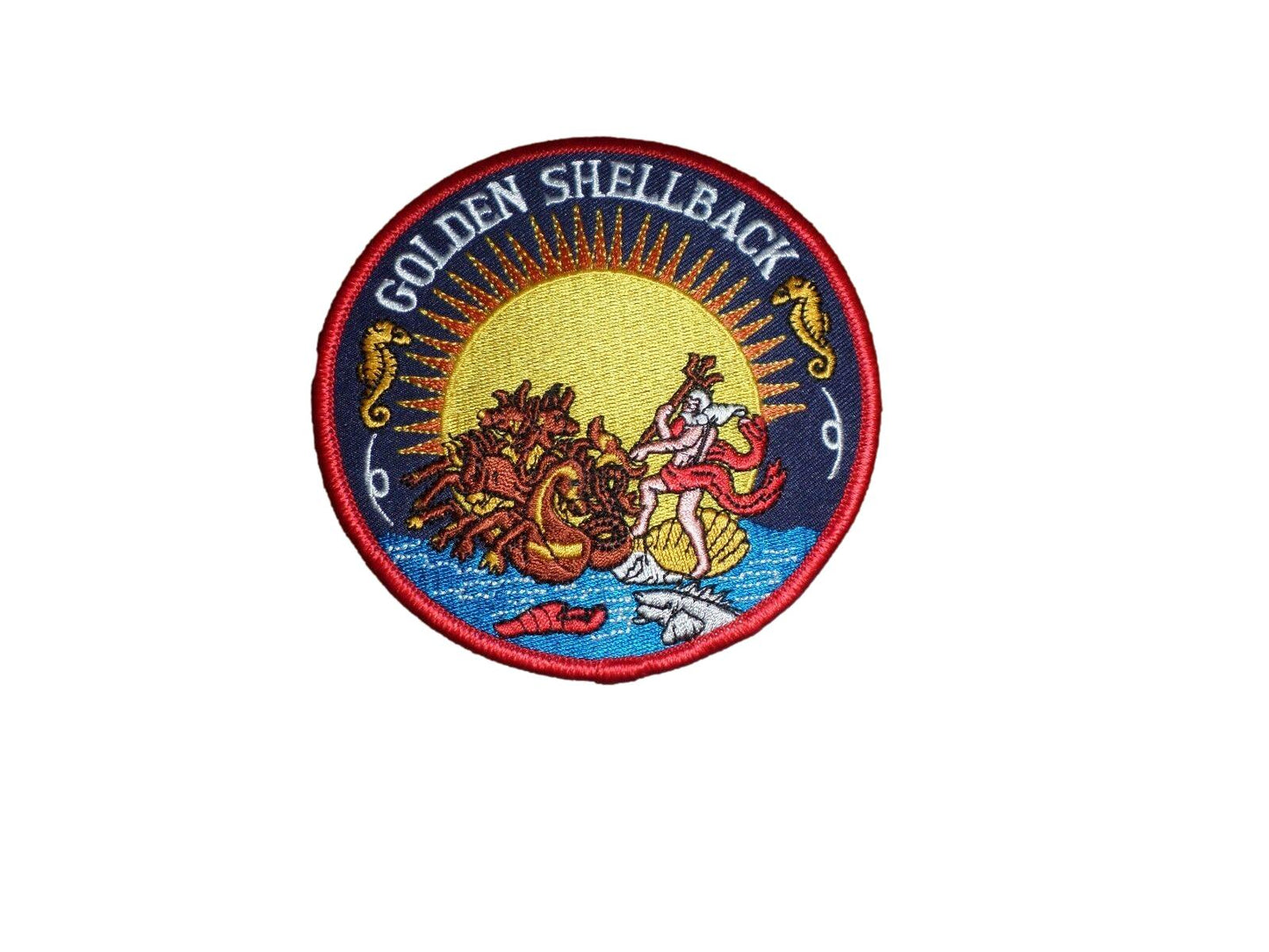 U.S.MILITARY NAVY GOLDEN SHELLBACK PATCH 4 1/2" x 4 1/2" GOOD QUALITY PATCHES