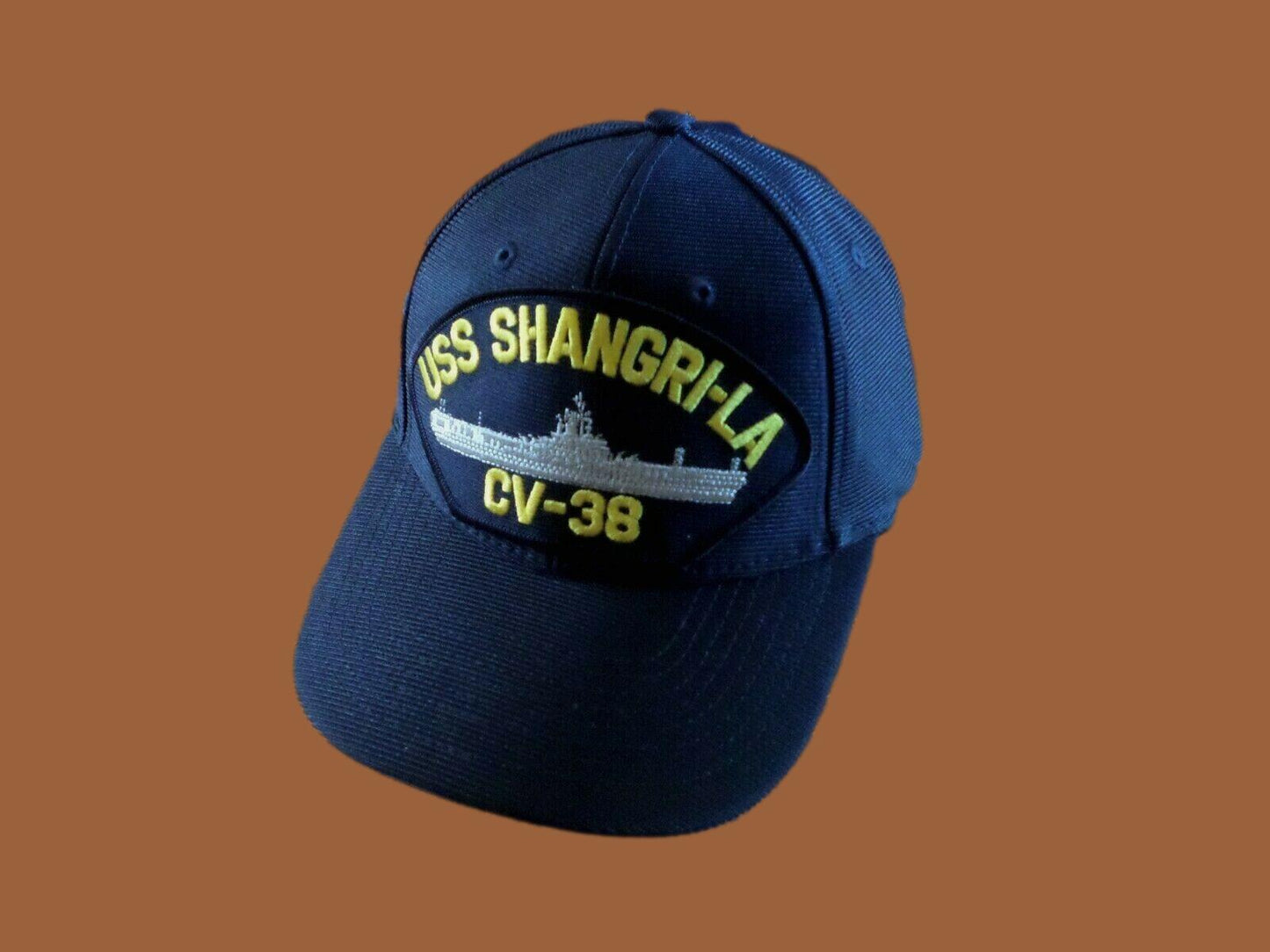 USS SHANGRI-LA CV-38 NAVY SHIP HAT U.S MILITARY OFFICIAL BALL CAP U.S.A MADE