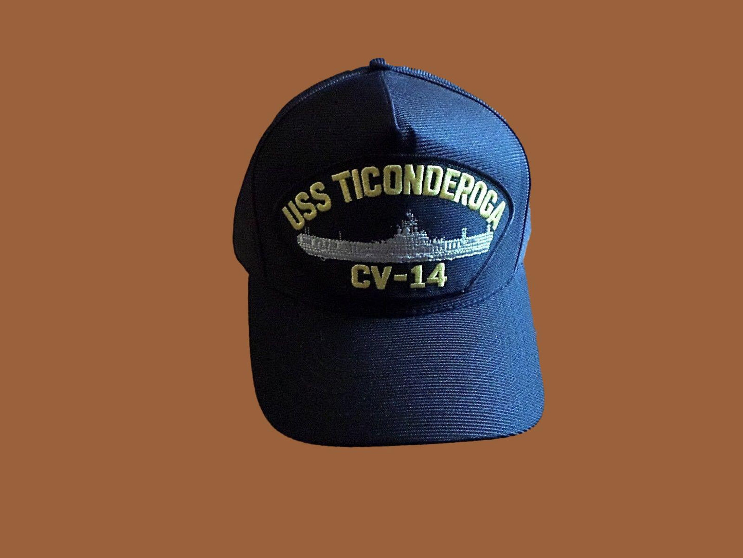 USS TICONDEROGA CV-14 HAT OFFICIAL U.S MILITARY NAVY SHIP BALL CAP U.S.A MADE