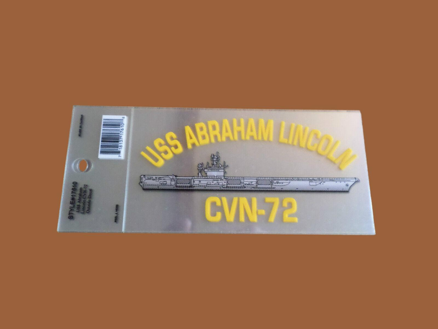 U.S MILITARY NAVY USS ABRAHAM LINCOLN  CVN-72  WINDOW DECAL BUMPER STICKER.