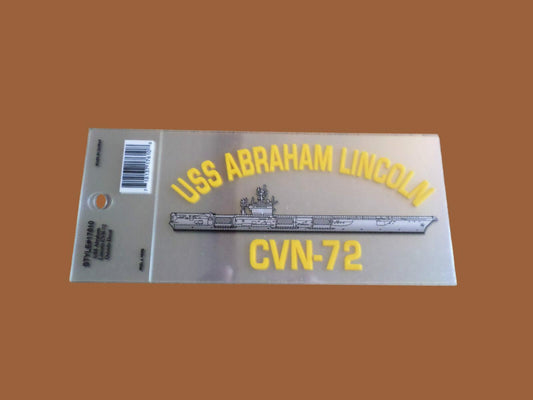 U.S MILITARY NAVY USS ABRAHAM LINCOLN  CVN-72  WINDOW DECAL BUMPER STICKER.