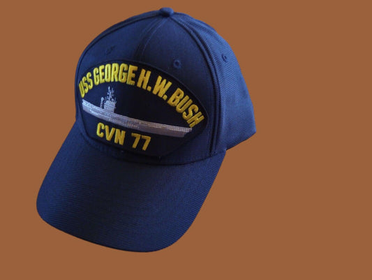 USS GEORGE H.W BUSH CVN 77 NAVY SHIP HAT U.S MILITARY OFFICIAL BALL CAP USA MADE