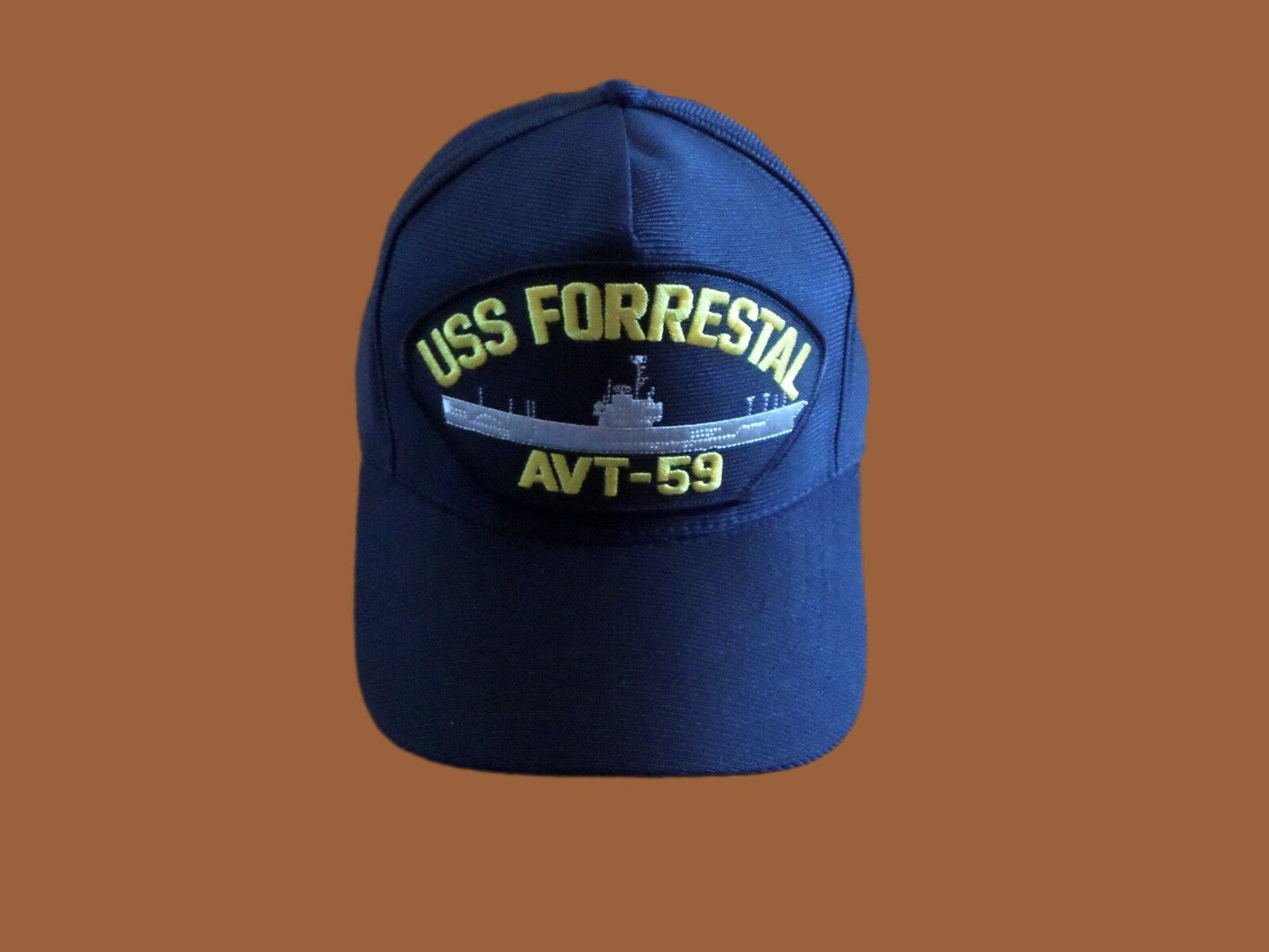 USS FORRESTAL AVT-59 U.S NAVY SHIP HAT U.S MILITARY OFFICIAL BALL CAP U.S.A MADE