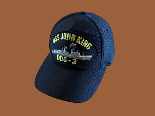 USS JOHN KING DDG-3 U.S NAVY SHIP HAT U.S MILITARY OFFICIAL BALL CAP U.S.A MADE