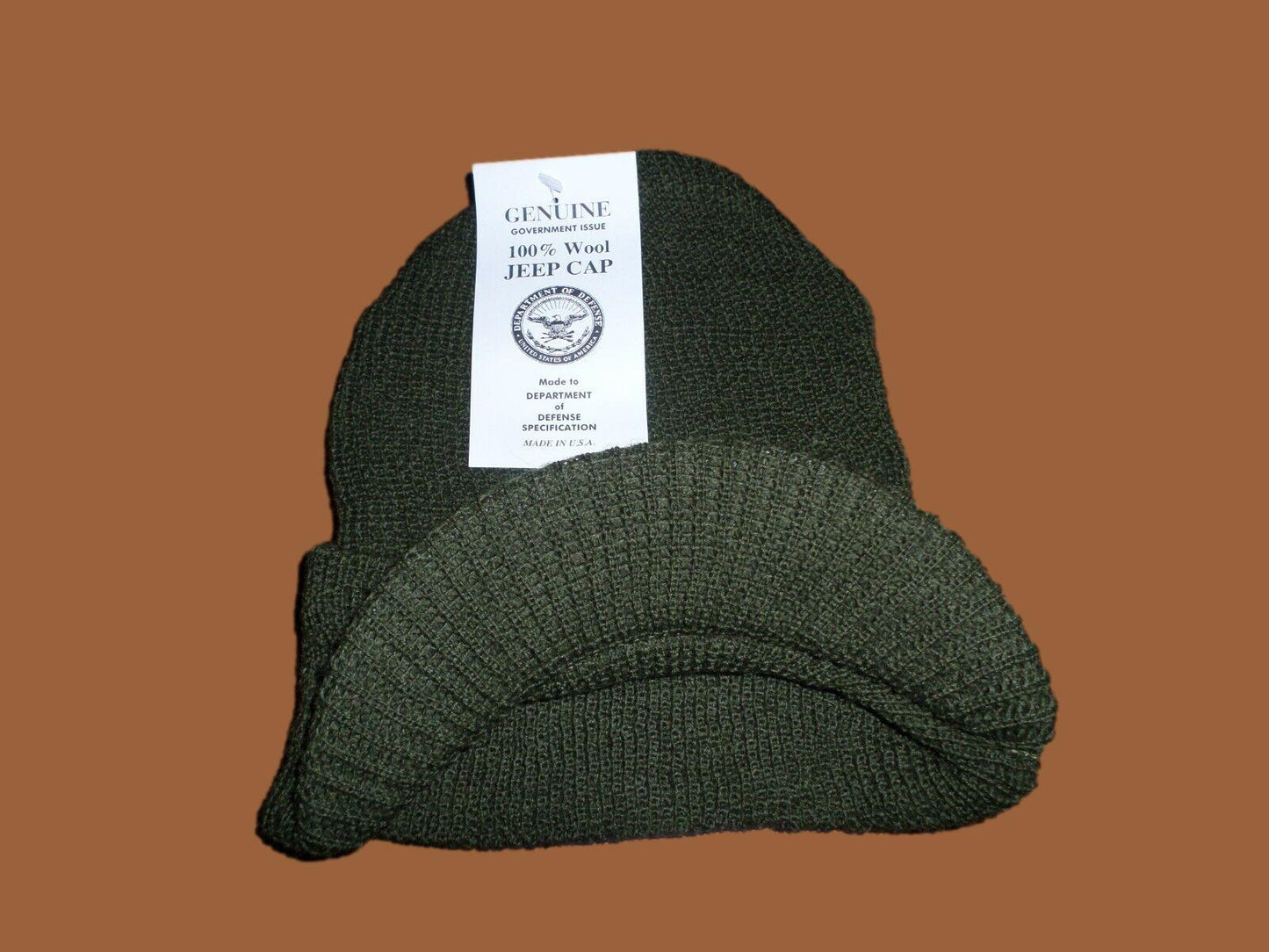 NEW GENUINE MILITARY OD GREEN JEEP WATCH CAP 100% WOOL 2 PLY U.S.A MADE BEANIE