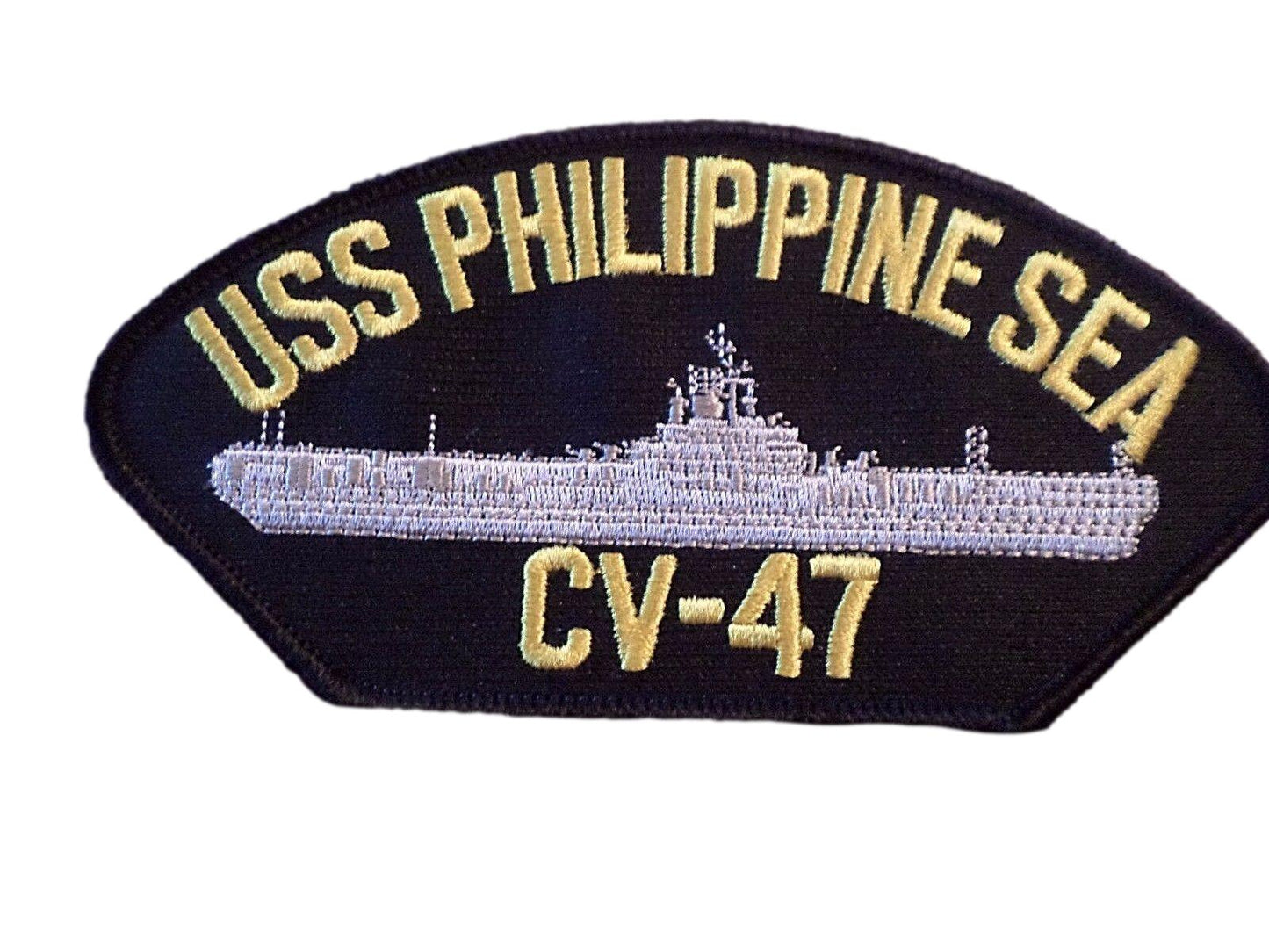 U.S NAVY SHIP HAT PATCH. USS PHILIPPINE SEA CV-47 U.S.A MADE HEAT TRANSFER