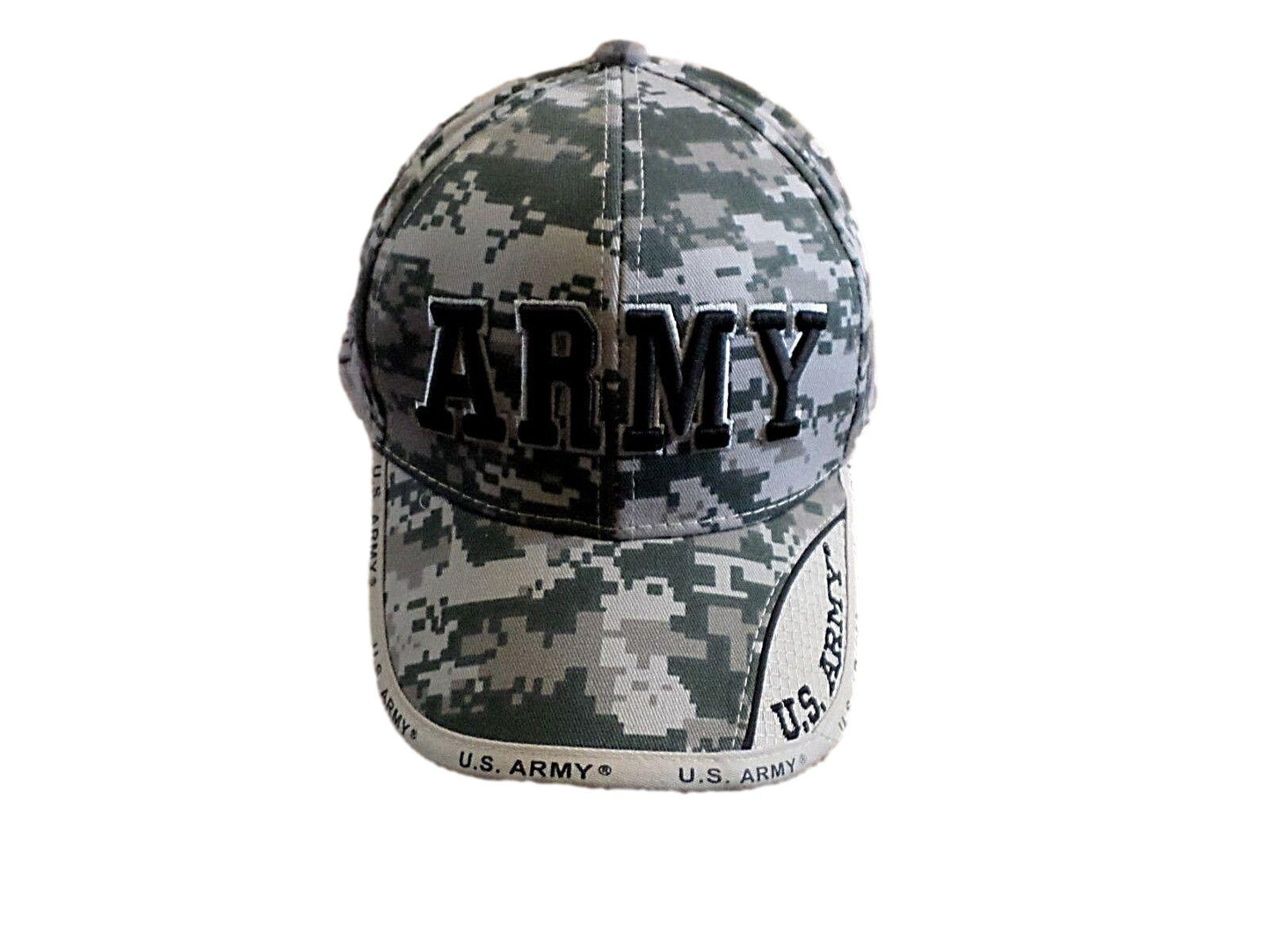 U.S ARMY HAT 3-D RAISED LETTERS TAPED BILL MILITARY BALL CAP ACU CAMOUFLAGE