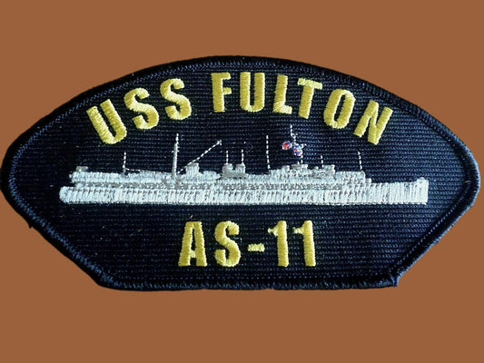 U.S NAVY SHIP HAT PATCH. USS FULTON AS-11 SHIP PATCH U.S.A MADE SUBMARINE TENDER