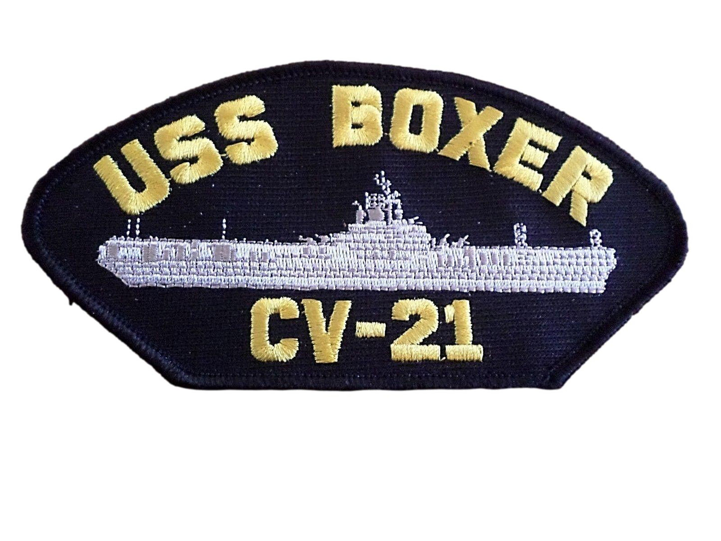 USS BOXER CV-21 U.S NAVY SHIP HAT PATCH CARRIER U.S.A MADE HEAT TRANSFER