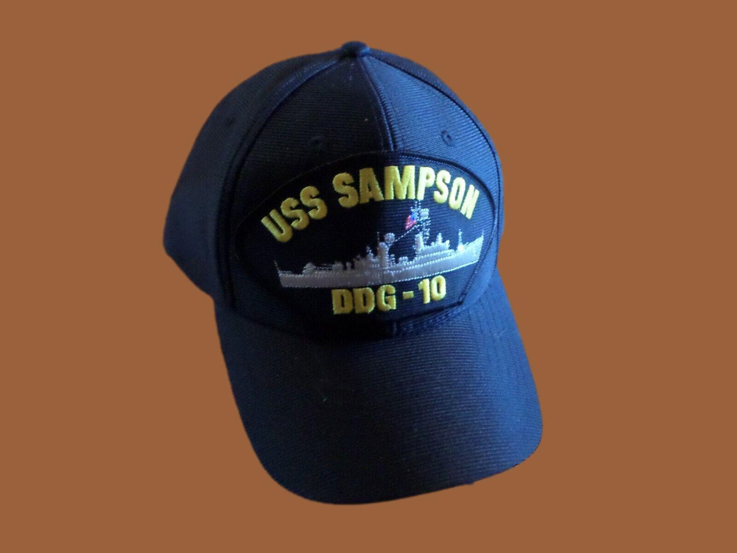 USS SAMPSON DDG-10 U.S NAVY SHIP HAT OFFICIAL MILITARY BALL CAP U.S.A MADE