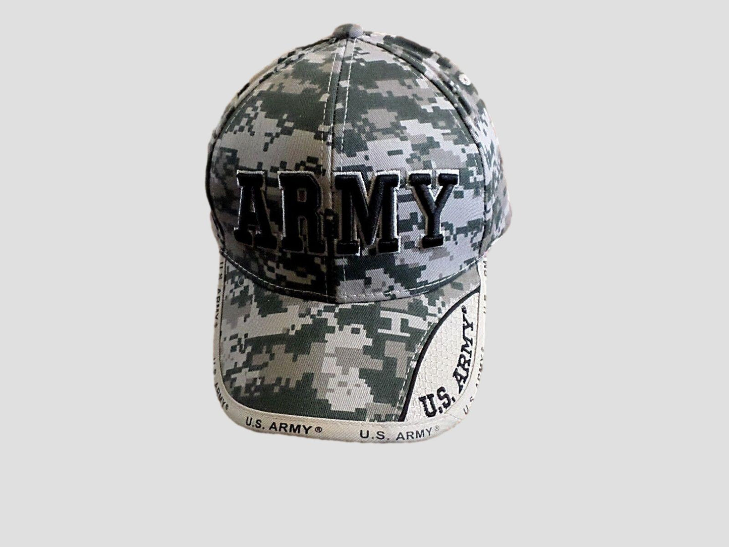 U.S ARMY HAT 3-D RAISED LETTERS TAPED BILL MILITARY BALL CAP ACU CAMOUFLAGE