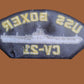 USS BOXER CV-21 U.S NAVY SHIP HAT PATCH CARRIER U.S.A MADE HEAT TRANSFER